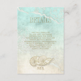 Sea Foam Beach Wedding Details ID837 Informatiekaartje