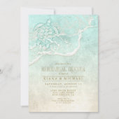 Sea Foam Beach Wedding Rehearsal Dinner ID837 Kaart (Voorkant)