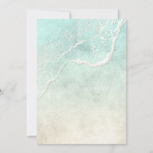 Sea Foam Beach Wedding Rehearsal Dinner ID837 Kaart (Achterkant)