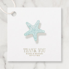 Sea Foam Beach Wedding Starfish ID837 Bedankjes Labels