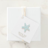 Sea Foam Beach Wedding Starfish ID837 Bedankjes Labels (In situ)