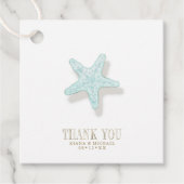 Sea Foam Beach Wedding Starfish ID837 Bedankjes Labels (Voorkant)