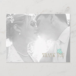 Sea Foam Beach Wedding Thank You ID837 Aankondigingskaart