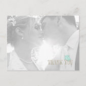 Sea Foam Beach Wedding Thank You ID837 Aankondigingskaart (Voorkant)