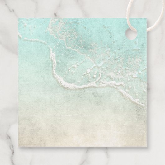 Sea Foam Beach Wedding Turtle ID837 Bedankjes Labels (Achterkant)