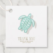 Sea Foam Beach Wedding Turtle ID837 Bedankjes Labels (Voorkant)