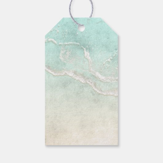 Sea Foam Beach Wedding Turtle ID837 Cadeaulabel (Achterkant)