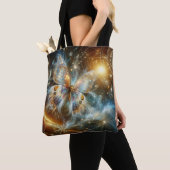 Sea Foam Vibrant Celestial Butterfly Tote Bag (Dichtbij)