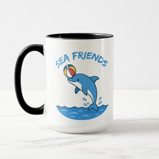 Sea Friends Dolphin Mug – Cute Ocean Animal Cup fo Mok (Links)