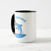Sea Friends Dolphin Mug – Cute Ocean Animal Cup fo Mok (Voorkant links)