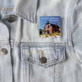 Sea Girt Lighthouse, New Jersey Speld Vierkante Button 5,1 Cm (In situ)