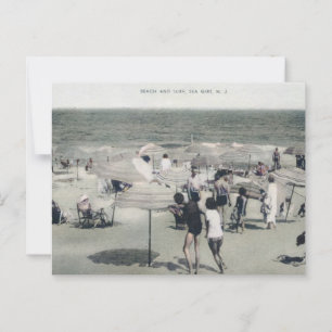 Sea Girt NJ Surf en Strand Vintage Briefkaart