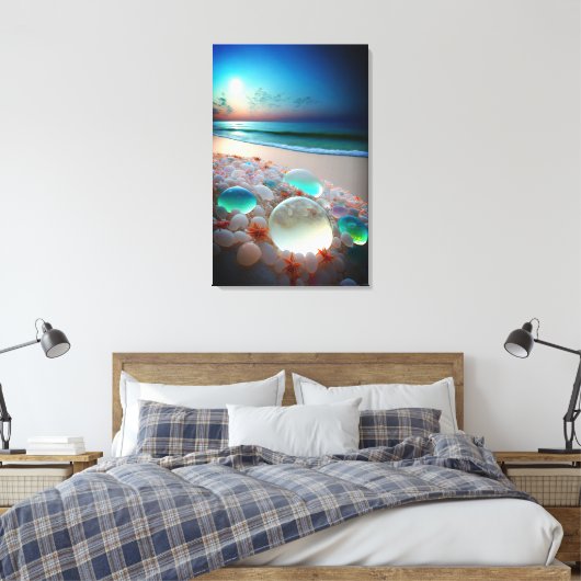 Sea Glass Beach Canvas Print (Insitu (Slaapkamer))