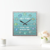 Sea Glass Beach Driftwood Look Ocean Beach Time Vierkante Klok (Huis)