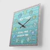 Sea Glass Beach Driftwood Look Ocean Beach Time Vierkante Klok (Hoek)