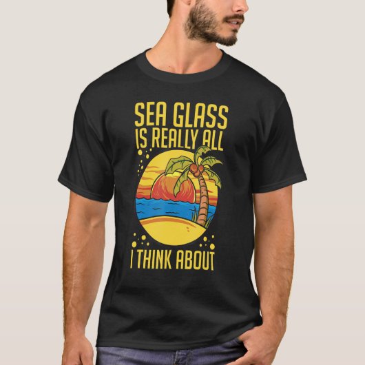 Sea Glass Collecting Beach Glass Quotes Beachcombi T-shirt (Voorkant)