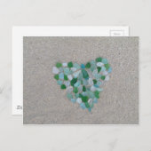 Sea glass heart briefkaart (Voorkant / Achterkant)