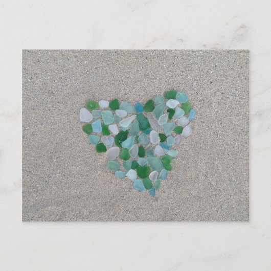 Sea glass heart briefkaart (Voorkant)