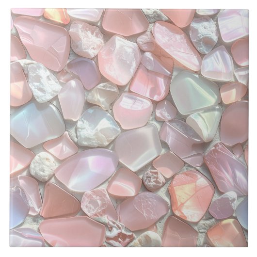 Sea Glass Mosaic Pink ID1183 Tegeltje (Voorkant)