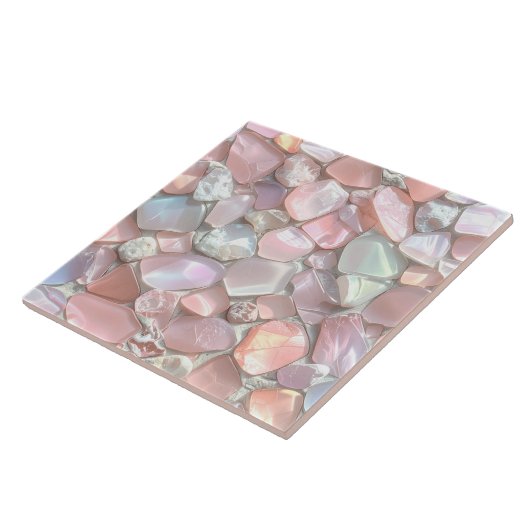Sea Glass Mosaic Pink ID1183 Tegeltje (Zijkant)