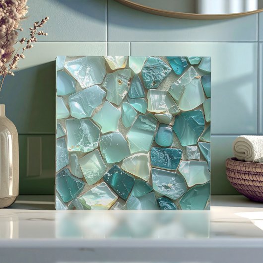 Sea Glass Mosaic Teal ID1183 Tegeltje