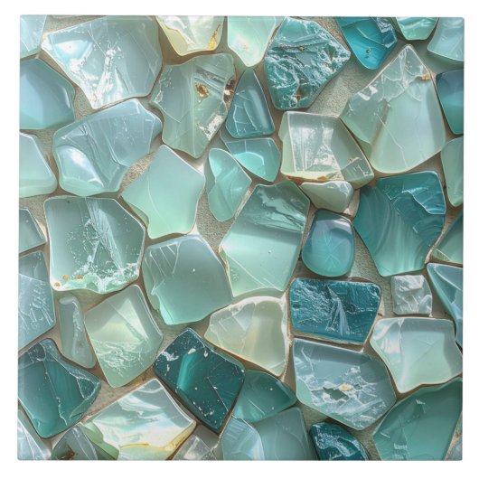 Sea Glass Mosaic Teal ID1183 Tegeltje (Voorkant)