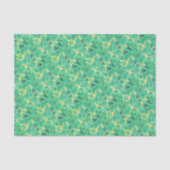 Sea Green & Faux Gold Leaf Small Scale Decoupage Tissuepapier (Voorkant)