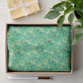 Sea Green & Faux Gold Leaf Small Scale Decoupage Tissuepapier (Geschenk)