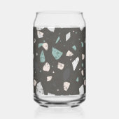 Sea Green & Grey Chips Retro Terrazzo Pattern Blikvorm Glas (Achterkant)