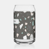 Sea Green & Grey Chips Retro Terrazzo Pattern Blikvorm Glas (Links)