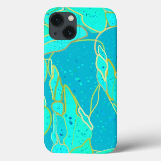 "Sea Grotto" abstract - turquoise, blauw, goud Case-Mate iPhone Case (Achterkant)