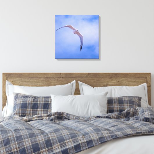 Sea gull in flight canvas afdruk (Insitu (Slaapkamer))