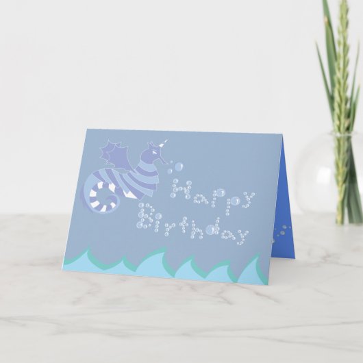 Sea Horse Birthday Card Kaart (Voorkant)