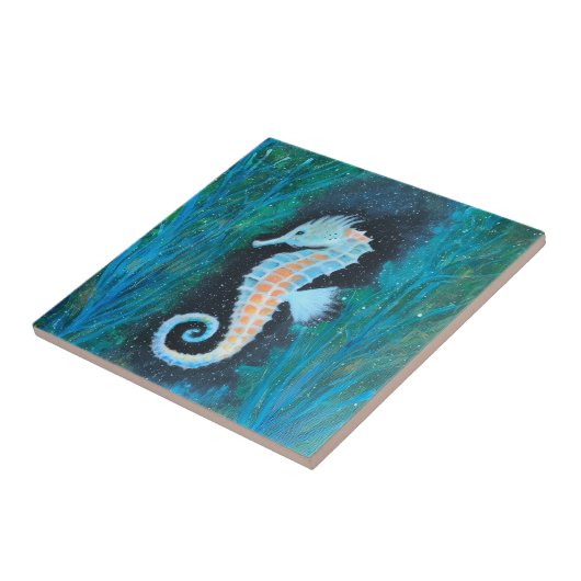 Sea Horse ceramic tile Tegeltje (Zijkant)