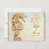 Sea Horse Coastal Beach - Trouw Uitnodiging (Achterkant)