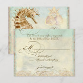 Sea Horse Coastal Beach - Trouw Uitnodiging (Voorkant / Achterkant)