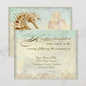 Sea Horse Coastal Beach - Trouwuitnodiging Informatiekaartje (Voorkant / Achterkant)