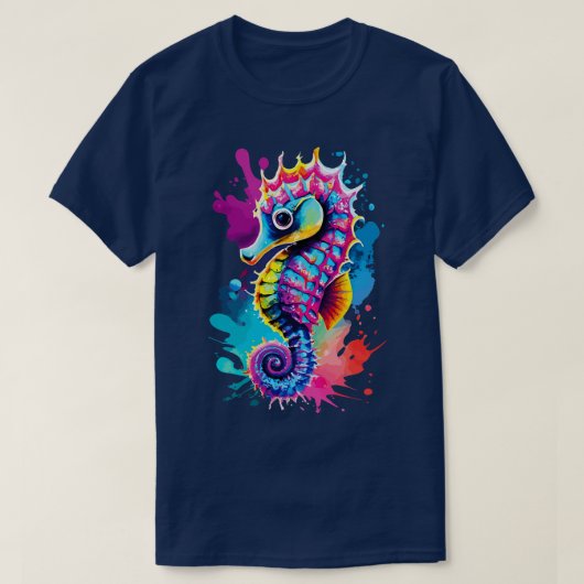Sea Horse Colourful Cute Sea Horse Hippocampus T-shirt (Design voorkant)