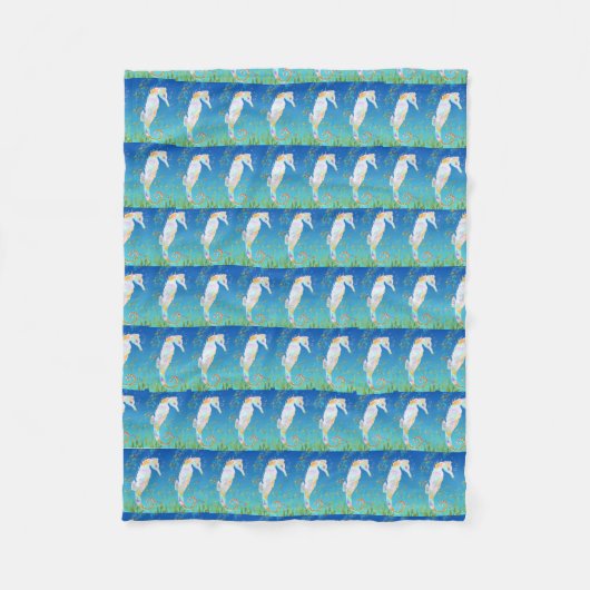 Sea Horse  Fleece Deken (Voorkant)