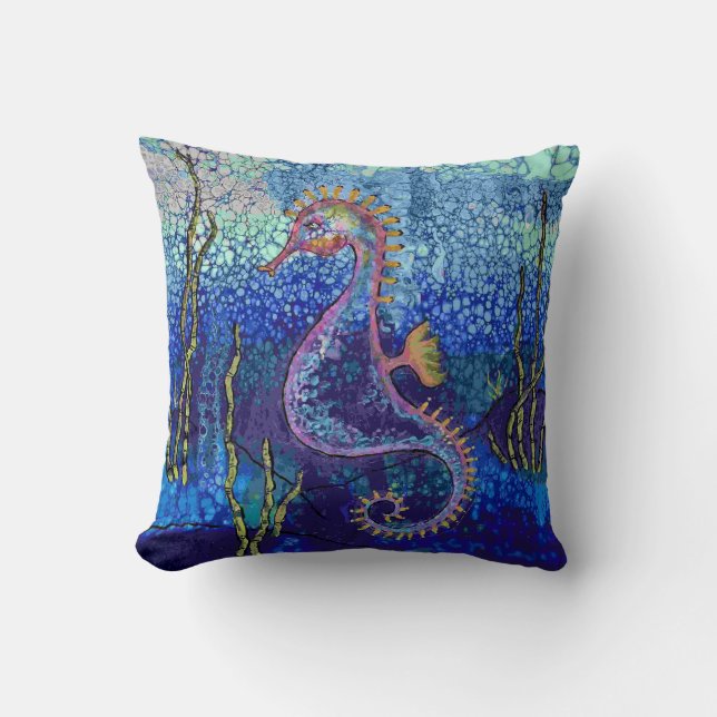 Sea Horse Throw Pillow Kussen (Voorkant)