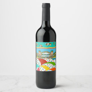 Sea Isle Band Shell Wijn/Sparkling Wijn Fles Label Etiket