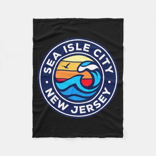 Sea Isle City New Jersey Nj Nautical Waves 5 T Shi Fleece Deken (Voorkant)