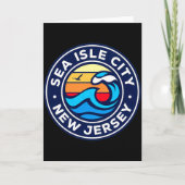 Sea Isle City New Jersey Nj Nautical Waves 5 T Shi Kaart (Voorkant)