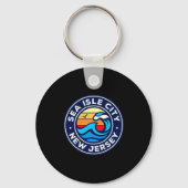 Sea Isle City New Jersey Nj Nautical Waves 5 T Shi Sleutelhanger (Voorkant)