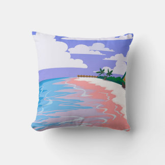 Sea landscape of tropical beach with pink sand,  b kussen