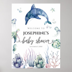 Sea Life  Baby Shower Welkom Poster