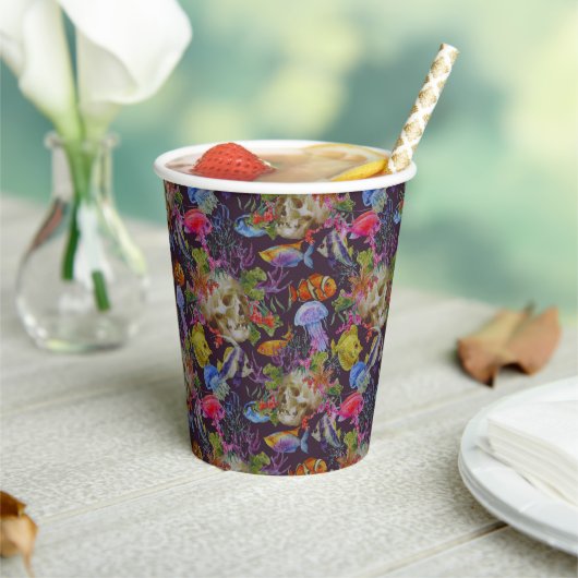 Sea Life Grunge Pattern Papieren Bekers (Insitu)