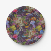 Sea Life Grunge Pattern Papieren Bordje (Voorkant)