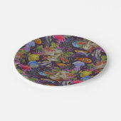 Sea Life Grunge Pattern Papieren Bordje (Gekanteld)