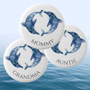 Sea Life Tweeling Baby Borrel Button Oma